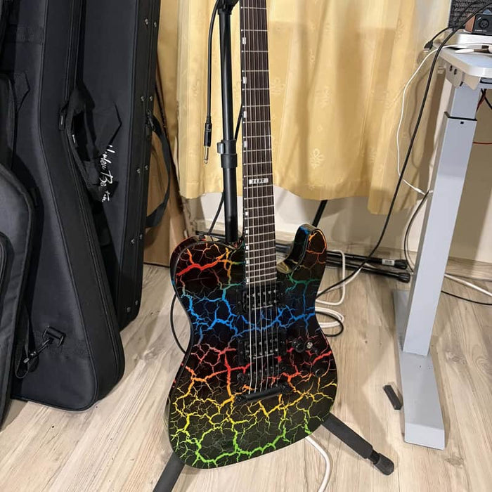 ESP LTD Eclipse Custom 87 NT Rainbow Crackle