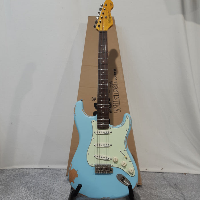 Vintage Icon V6MRLB Distressed Laguna Blue Electric Guitar