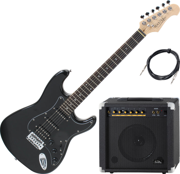 Rocktile Pro ST60-BK Chitarra Elettrica All Black Set AK20G