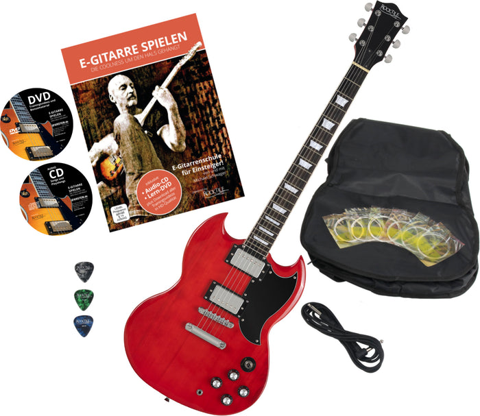 Rocktile Pro S-Red Chitarra Elettrica Heritage Cherry Set con Accessori
