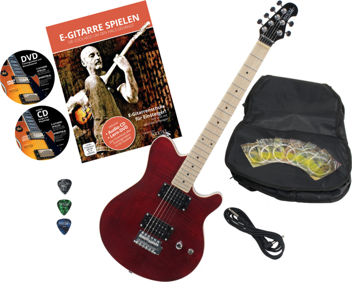 Rocktile Pro MM150-TR Chitarra Elettrica Transparent Red Set con Accessori