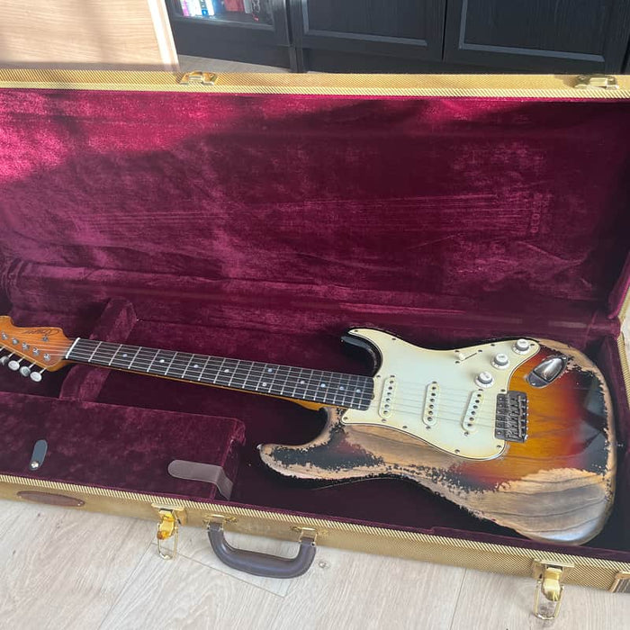 Fraser Guitars Strat Sunburst Heavy Relic Ash '60s Sunburst