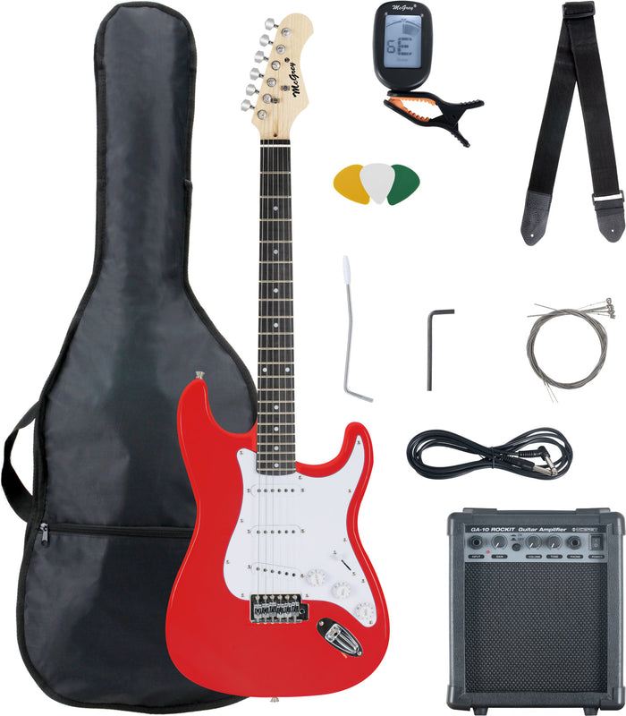 McGrey Rockit Chitarra Elettrica ST Set Completo Fiesta Red