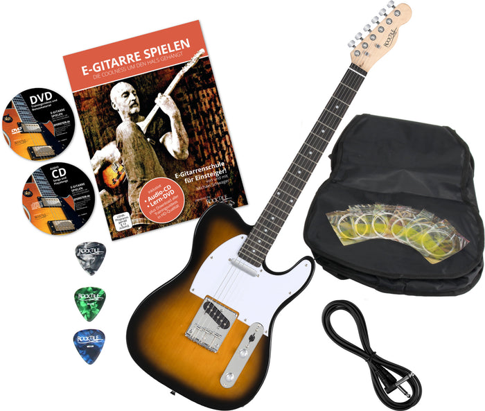 Rocktile Pro TL100-SB Chitarra Elettrica 2-Tone Sunburst Set Con Accessori