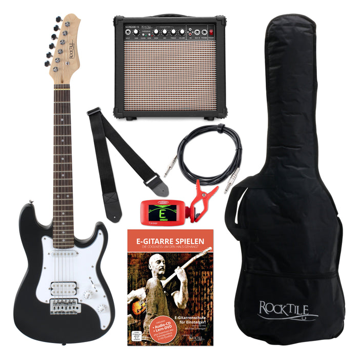 Rocktile Sphere Junior Chitarra Elettrica 3/4 Nera Starter Set