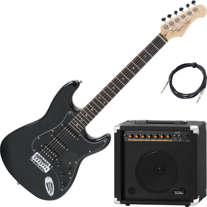 Rocktile Pro ST60-BK Chitarra Elettrica All Black Set AK20GR