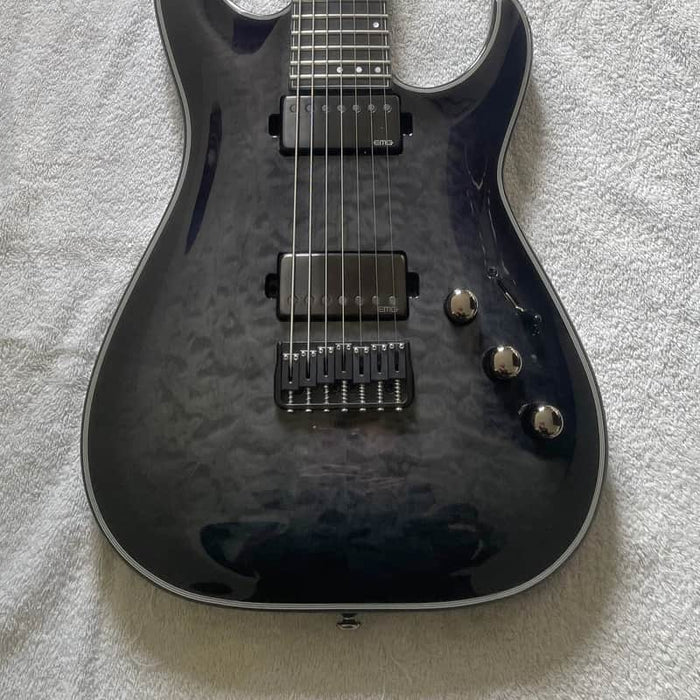 Schecter Hellraiser Hybrid C-7 Trans Black Burst