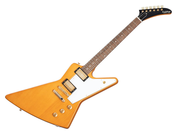 Epiphone Custom 1958 Korina Explorer White Pickguard Aged Natur