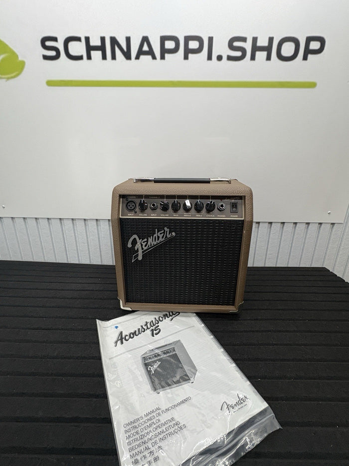Fender Acoustasonic 15 Akustik 2 Kanal Gitarren Full Range Amp
