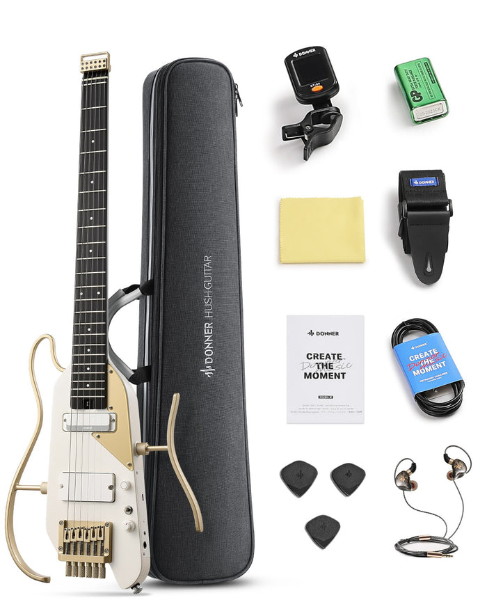 Donner HUSH X PRO Professionelle | White-Luxe | Guitarra Electrica
