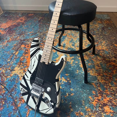 EVH Striped Series Electric Guitar White with B...