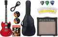 Rocktile Pro S-Red Chitarra Elettrica Heritage Starter Set + Set Accessori + Amp