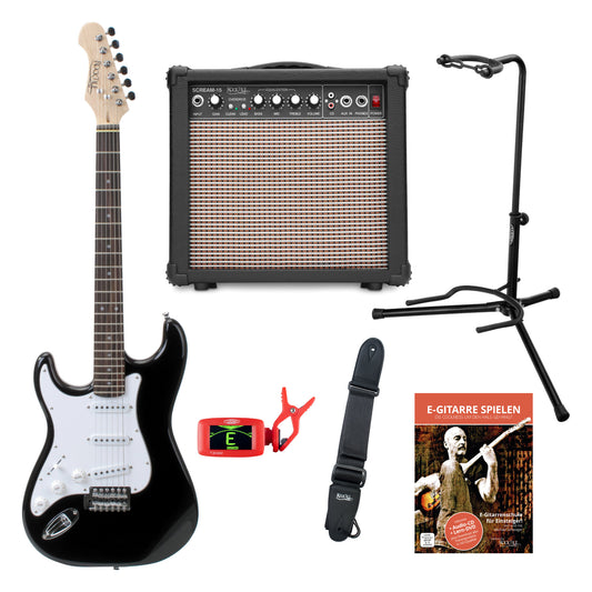 Rocktile Rocktile Pro ST3-BK/RW-L Chitarra Elettrica Lefty Black Set - Kirstein