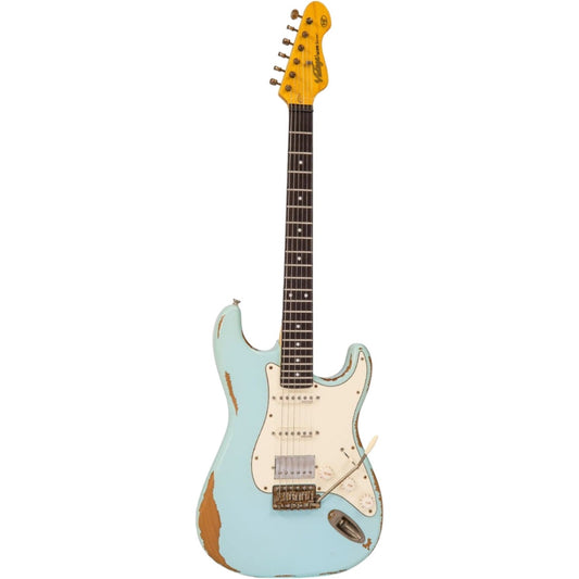 Vintage Vintage V6 HSS Icon Aged Gloss Relic Laguna Blue Electric Guitar B-Ware - Bax Shop