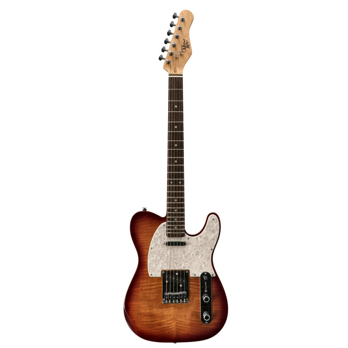 Michael Kelly 1953 Caramel Burst EB Electric Guitar with Quad Mod