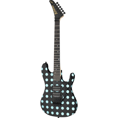 Kramer Guitars Icon Collection NightSwan Black with Blue Polka Dots Electric Guitar