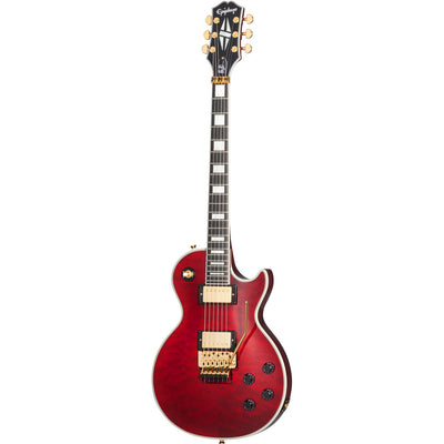 Epiphone Alex Lifeson Les Paul Custom Axcess Quilt Ruby Electric Guitar with Case