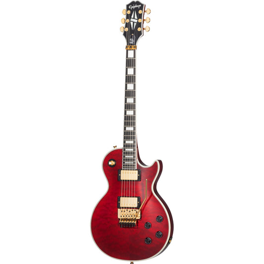Epiphone Epiphone Alex Lifeson Les Paul Custom Axcess Quilt Ruby Electric Guitar with Case B-Ware - Bax Shop