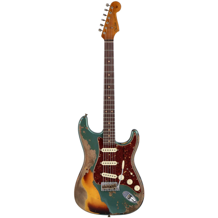 Fender Custom Shop Limited Edition Roasted '61 Strat Super Heavy Relic RW Aged Sherwood Green 3-Colour Sunburst