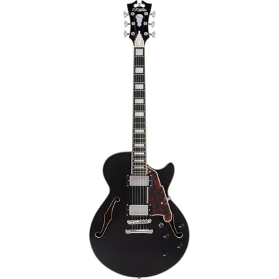 D'Angelico Premier SS Black Flake Stopbar Semi-Acoustic Guitar with Gig Bag