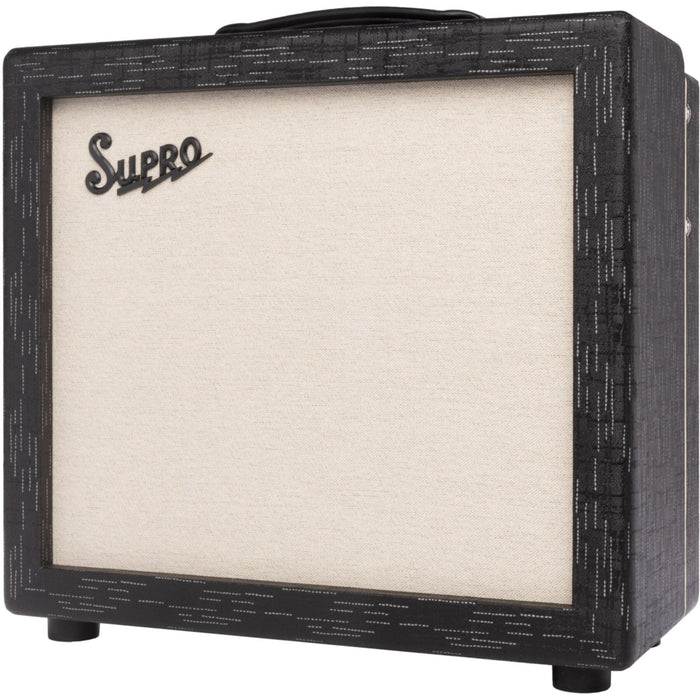 Supro 1614RT Amulet 1x12 Black Scandia 15W Guitar Amplifier Head with Reverb and Tremolo