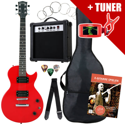 Rocktile Set Chitarra Elettrica Rocktile L-Pack Red con Amplificatore, Custodia, Accordatore, Cavo, Tracolla, Corde e Scuola con CD/DVD B-Stock - Offerta BSTOCK