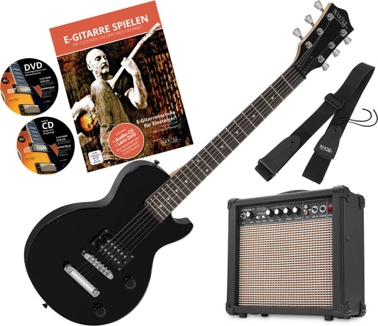 Rocktile Rocktile L-50B Junior 3/4 Mensur Set Chitarra Elettrica con Amplificatore, Cinghia, Cavo e Scuola incl. CD/DVD - Kirstein
