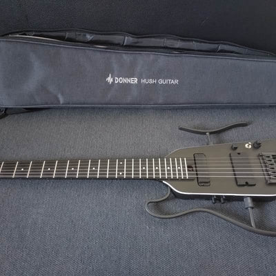 Donner Hush X Pro Headless Travel Guitar + Gigba...