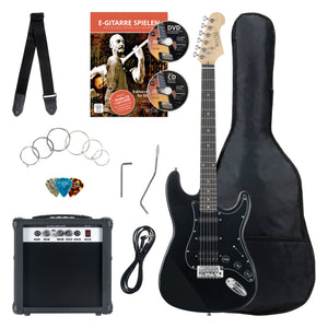 Rocktile Banger's Power Pack Set Chitarre Elettriche, 8 Pezzi Nero