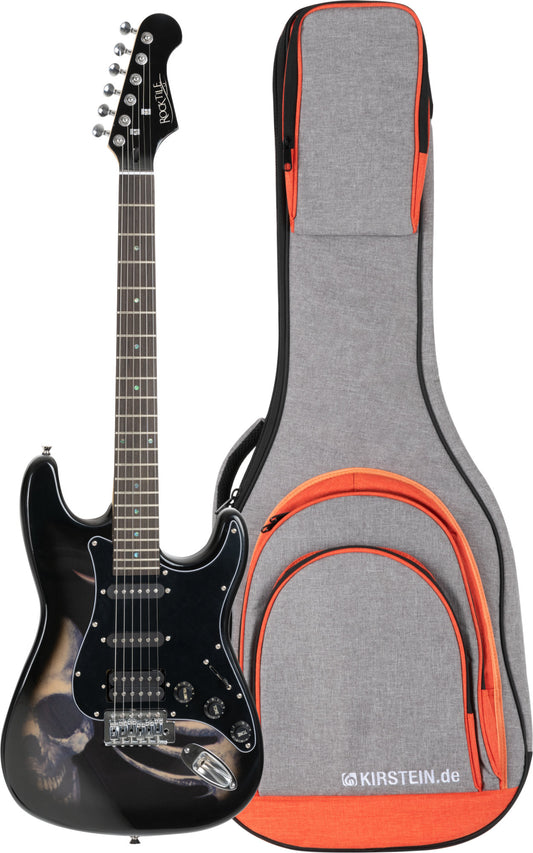 Rocktile Rocktile Pro ST60-SK Chitarra Elettrica Set con Gigbag Skull - Kirstein
