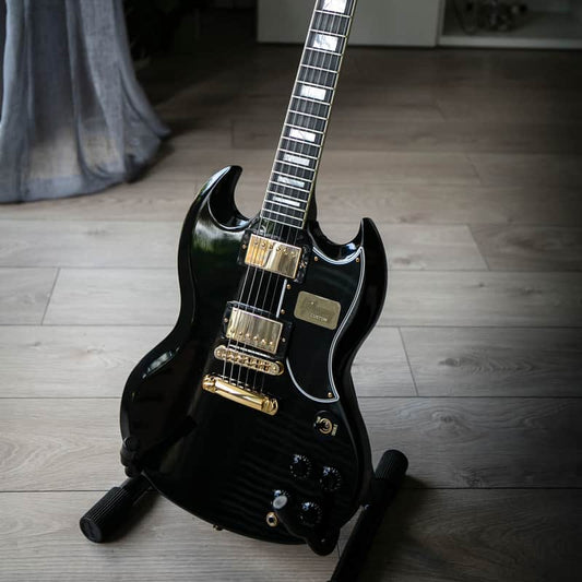 Gibson Gibson Custom Shop SG Custom Ebony Gloss Nitro - Reverb