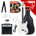 Rocktile Banger's Pack Set Chitarre Elettriche White incl. Amplificatore, Borsa, Accordatore, Cavo, Cinghia, Corde e Scuola incl. CD/DVD