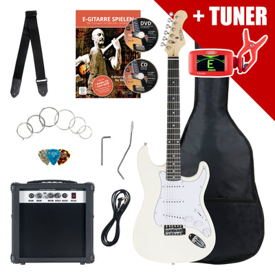 Rocktile Rocktile Banger's Pack Set Chitarre Elettriche White incl. Amplificatore, Borsa, Accordatore, Cavo, Cinghia, Corde e Scuola incl. CD/DVD B-Stock - Offerta BSTOCK