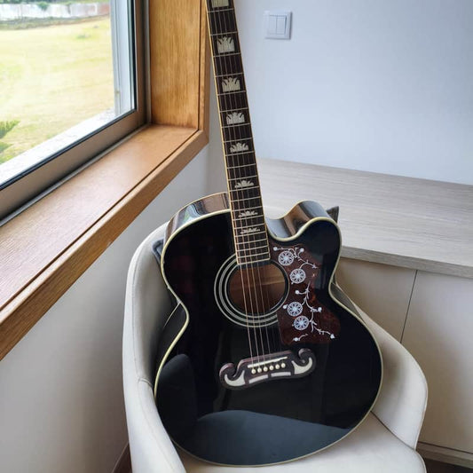 Epiphone Epiphone EJ-200SCE BK Black Gloss + Satin neck - Reverb