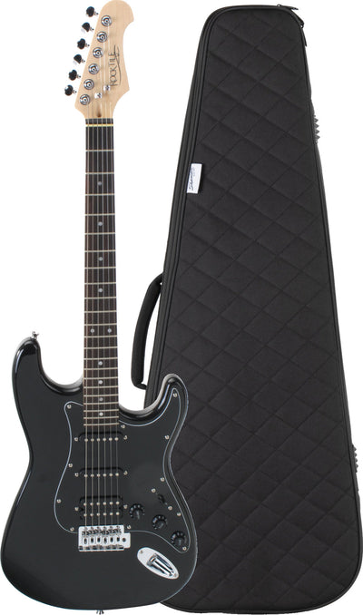 Rocktile Pro ST60-BK Chitarra Elettrica All Black Set con Custodia Morbida