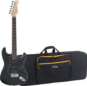 Rocktile Pro ST60-BK Chitarra Elettrica All Black Set con Softcase
