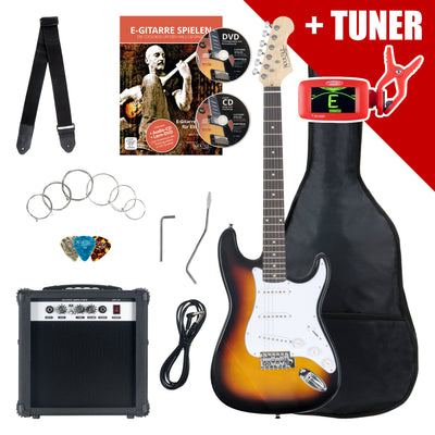 Rocktile Set Chitarre Elettriche Rocktile Banger's Pack Sunburst incl. Amplificatore, Borsa, Accordatore, Cavo, Cinghia, Corde e Scuola incl. CD/DVD B-Stock - Offerta BSTOCK