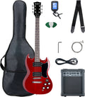 McGrey Rockit Chitarra Elettrica Double Cut Set Completo Cherry Red