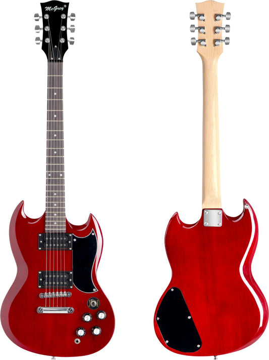 McGrey McGrey Rockit Chitarra Elettrica Double Cut Set Completo Cherry Red - Kirstein