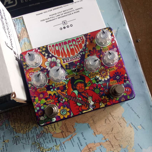 Keeley Keeley Monterey Rotary Fuzz Vibe Blue / Graphic - Reverb