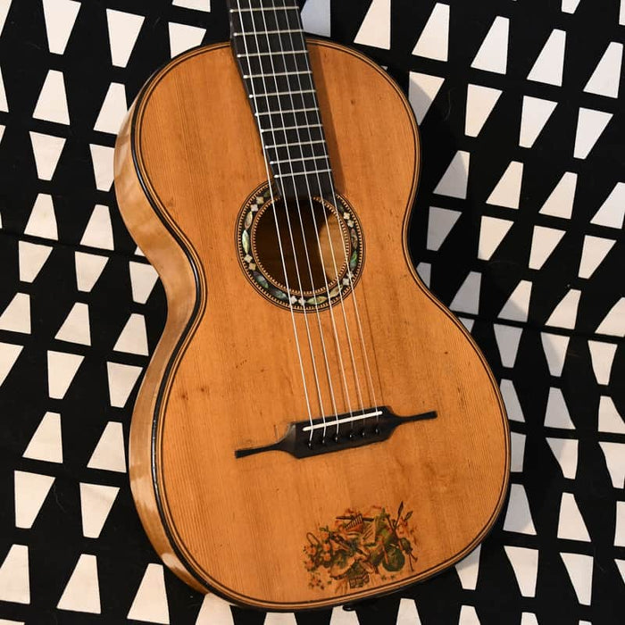 German 1860s German Romantic guitar Natural