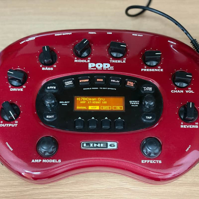 Line 6 POD xt Multi-Effect and Amp Modeler Red