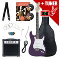 Set Chitarre Elettrica Rocktile Banger's Pack Purple con Amplificatore, Custodia, Accordatore, Cavo, Tracolla, Corde e Scuola con CD/DVD