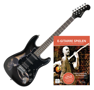 Rocktile Rocktile Pro ST60-SK E-Guitar Skull + Scuola di Chitarra B-Stock - Offerta BSTOCK