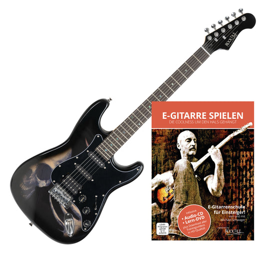 Rocktile Rocktile Pro ST60-SK E-Guitar Skull + Scuola di Chitarra - Kirstein