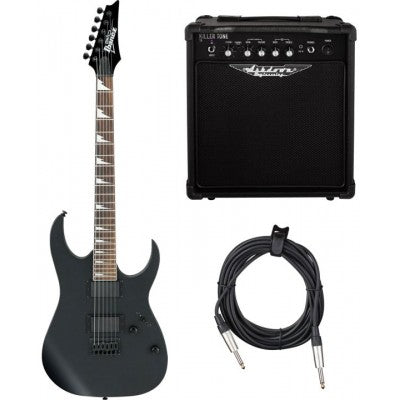 Ibanez GRG121DX-BKF Black Flat Gio + Ampli KT-15 B-Stock - Offerta BSTOCK