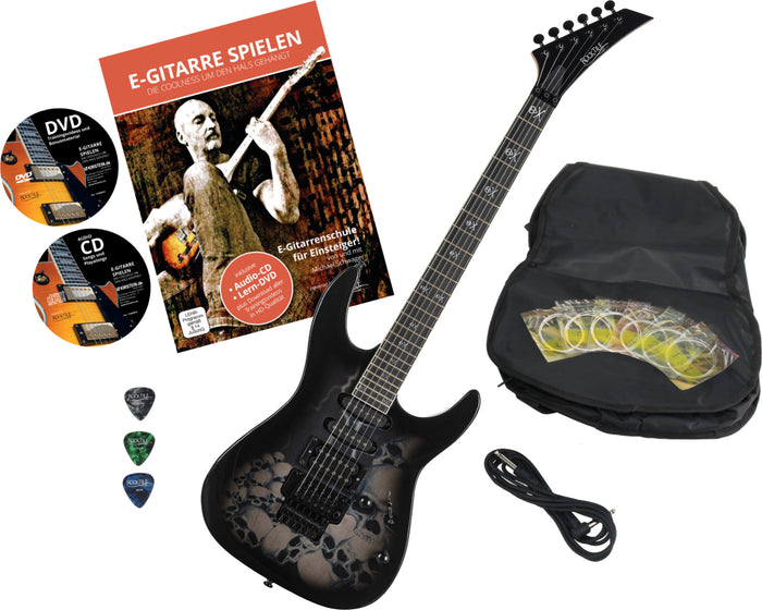 Rocktile Pro JK150-BSK Chitarra Elettrica Set Skull