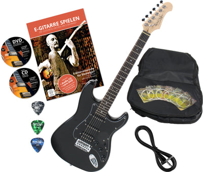 Rocktile Rocktile Pro ST60-BK Chitarra Elettrica All Black Set con Accessori B-Stock - Offerta BSTOCK