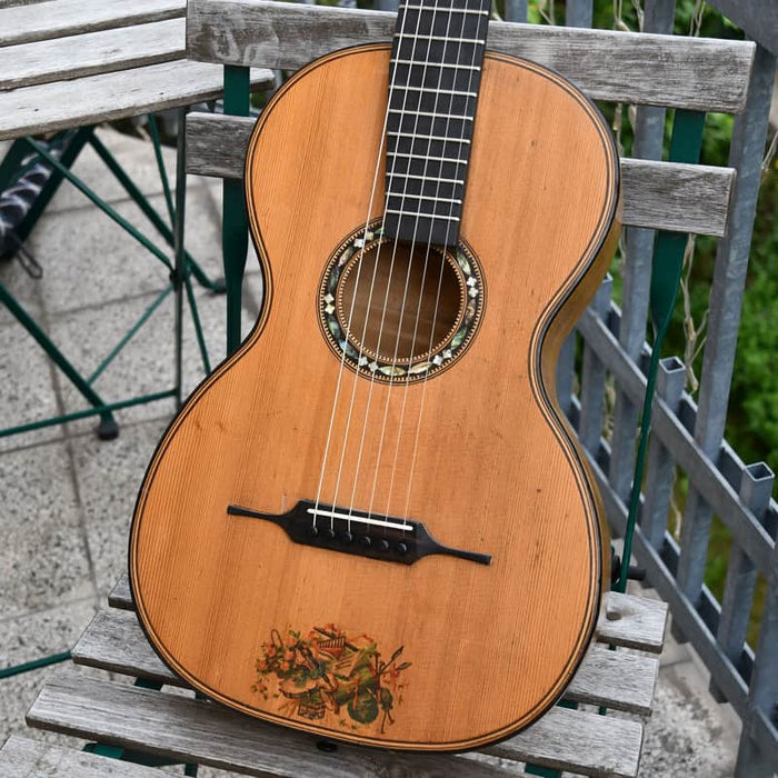 German 1860s German Romantic guitar Natural