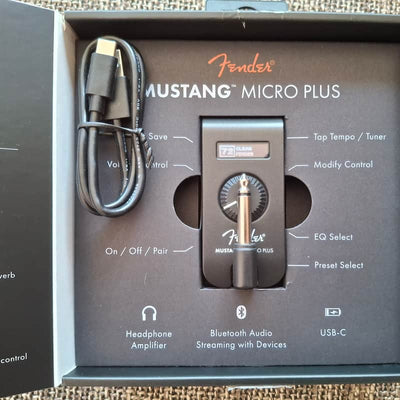 Fender Mustang Micro Plus Guitar Headphone Amp Black